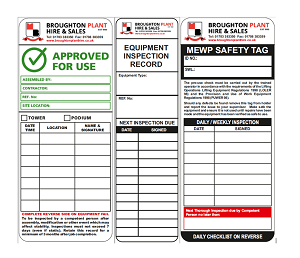 Inspection Tags for Ladders/Universal